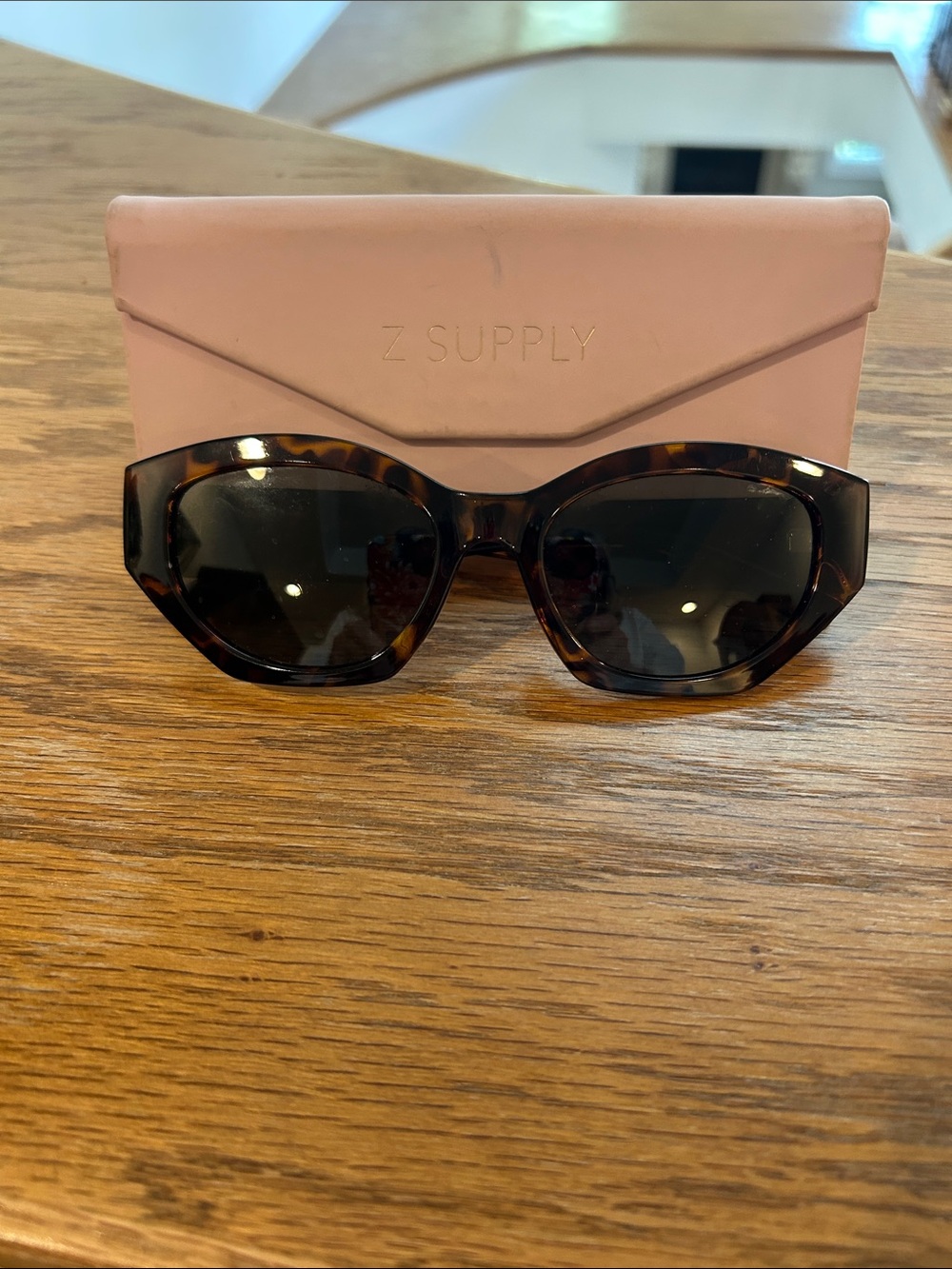 Z Supply Tortoiseshell Cat-Eye Sunglasses with Dark Lenses